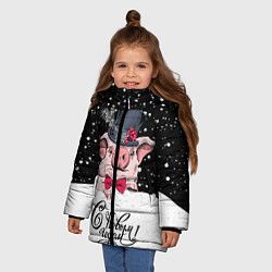 Куртка зимняя для девочки Мистер Поросенок, цвет: 3D-светло-серый — фото 2