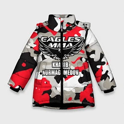 Куртка зимняя для девочки Khabib Nurmagomedov: Red Camo, цвет: 3D-черный