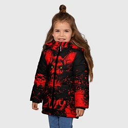 Куртка зимняя для девочки Адский кабан 2019, цвет: 3D-черный — фото 2