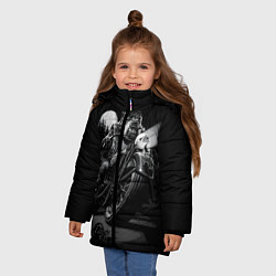 Куртка зимняя для девочки Бульдог-байкер, цвет: 3D-черный — фото 2