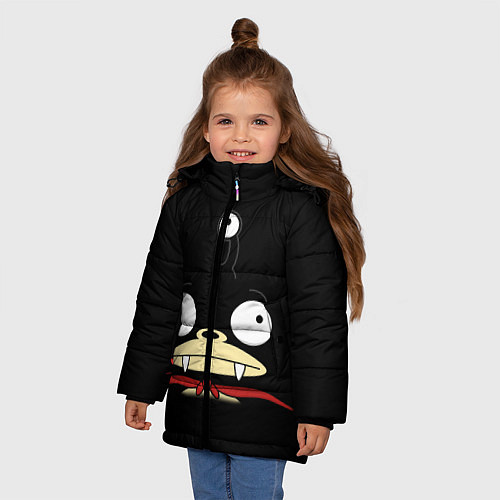 Зимняя куртка для девочки Лицо Ниблера / 3D-Черный – фото 3