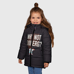 Куртка зимняя для девочки Why not Zoidberg?, цвет: 3D-черный — фото 2