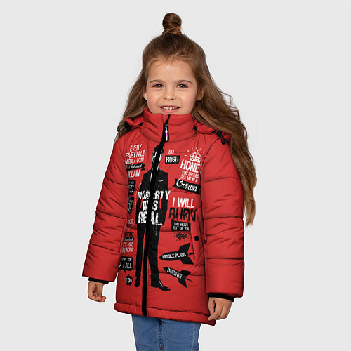 Зимняя куртка для девочки Мориарти / 3D-Черный – фото 3