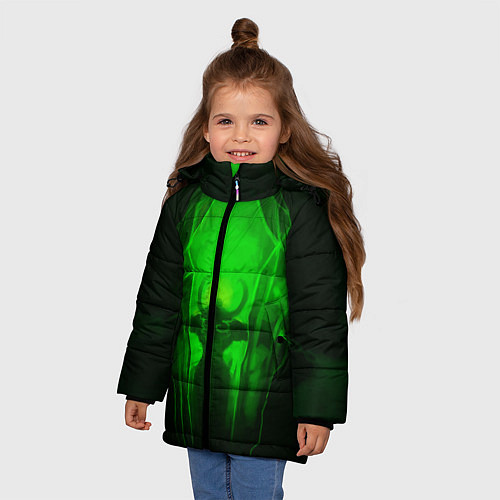 Зимняя куртка для девочки Демон легиона / 3D-Черный – фото 3