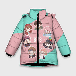 Куртка зимняя для девочки BTS Boys, цвет: 3D-черный