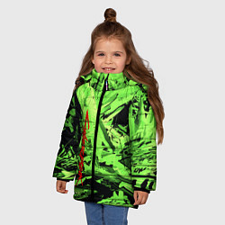 Куртка зимняя для девочки Cyberpunk 2077: Green Breaks, цвет: 3D-красный — фото 2