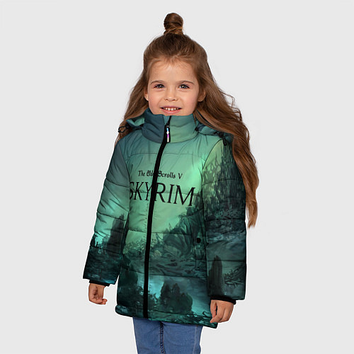 Зимняя куртка для девочки SKYRIM / 3D-Черный – фото 3