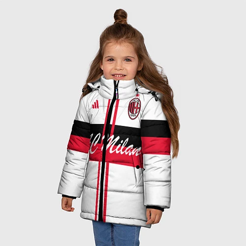 Зимняя куртка для девочки AC Milan: White Form / 3D-Черный – фото 3