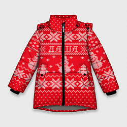 Куртка зимняя для девочки Новогодняя Даша, цвет: 3D-светло-серый