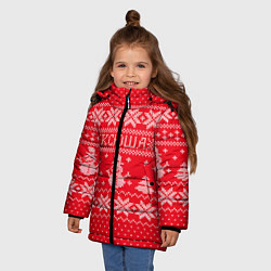 Куртка зимняя для девочки Новогодняя Ксюша, цвет: 3D-черный — фото 2
