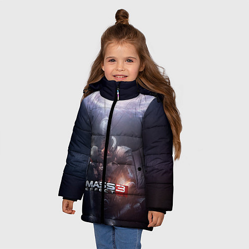 Зимняя куртка для девочки Mass Effect 3 / 3D-Черный – фото 3