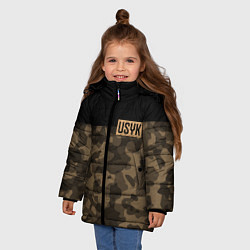 Куртка зимняя для девочки USYK Camo, цвет: 3D-светло-серый — фото 2