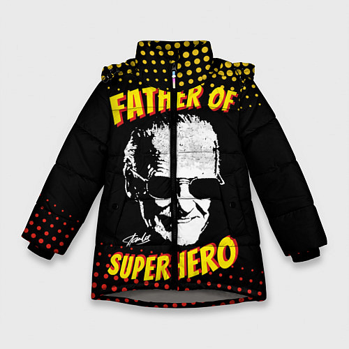 Зимняя куртка для девочки Stan Lee: Father of Superhero / 3D-Светло-серый – фото 1