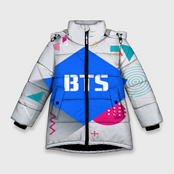 Куртка зимняя для девочки BTS Geometry, цвет: 3D-черный