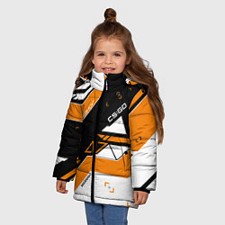 Куртка зимняя для девочки CS:GO Asiimov Inverted, цвет: 3D-светло-серый — фото 2