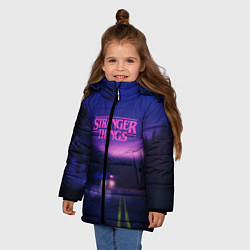 Куртка зимняя для девочки Stranger Things: Neon Road, цвет: 3D-черный — фото 2