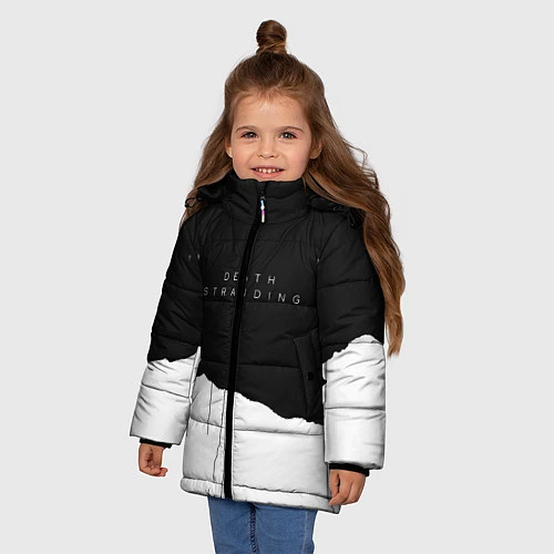Зимняя куртка для девочки Death Stranding: Black & White / 3D-Черный – фото 3