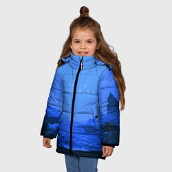 Куртка зимняя для девочки Death Stranding: Blue Heaven, цвет: 3D-черный — фото 2