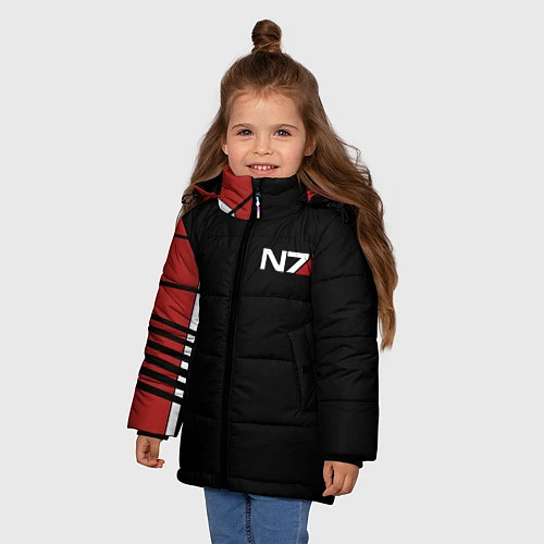 Зимняя куртка для девочки MASS EFFECT N7 / 3D-Черный – фото 3