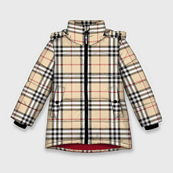 Куртка зимняя для девочки Nova check, цвет: 3D-красный