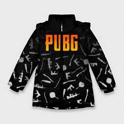 Куртка зимняя для девочки PUBG Master, цвет: 3D-черный