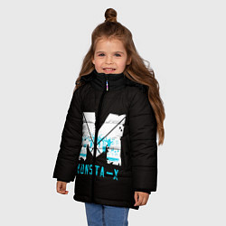 Куртка зимняя для девочки MONSTA X, цвет: 3D-светло-серый — фото 2