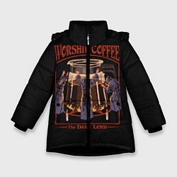 Куртка зимняя для девочки Worship Coffee, цвет: 3D-черный