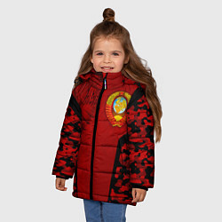 Куртка зимняя для девочки Камуфляж СССР, цвет: 3D-черный — фото 2