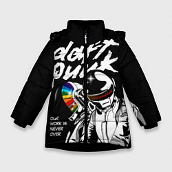 Куртка зимняя для девочки Daft Punk: Our work is never over, цвет: 3D-черный