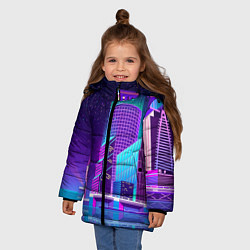 Куртка зимняя для девочки Neon Nights, цвет: 3D-светло-серый — фото 2