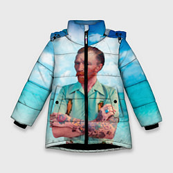 Куртка зимняя для девочки Ван Гог 21 века, цвет: 3D-черный
