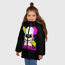 Куртка зимняя для девочки Marshmello DJ, цвет: 3D-черный — фото 2