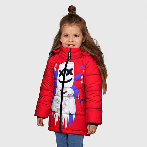 Зимняя куртка для девочки Marshmello: New Era / 3D-Черный – фото 3