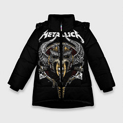 Куртка зимняя для девочки Metallica: Hard Metal, цвет: 3D-черный