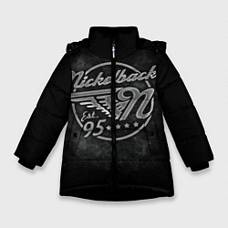 Куртка зимняя для девочки Nickelback Est. 1995, цвет: 3D-черный