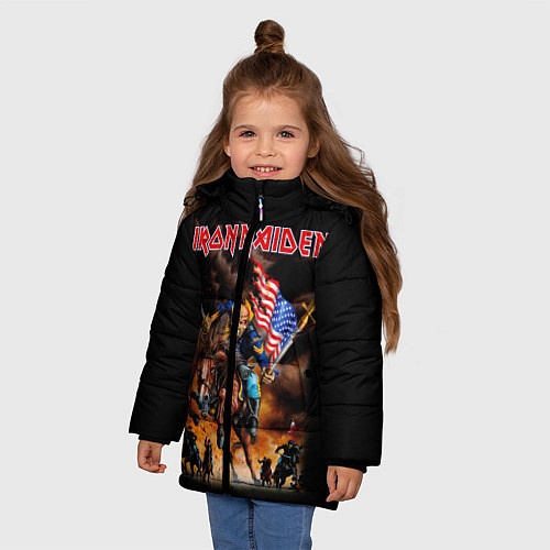 Зимняя куртка для девочки Iron Maiden: USA Warriors / 3D-Черный – фото 3