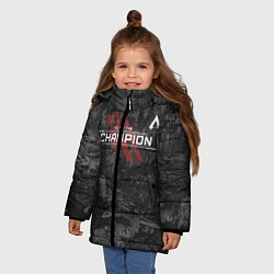 Куртка зимняя для девочки You Are The Champion, цвет: 3D-черный — фото 2