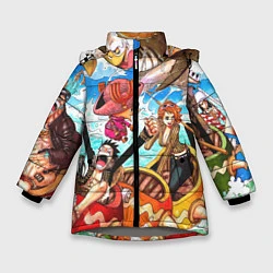 Куртка зимняя для девочки One Piece, цвет: 3D-светло-серый