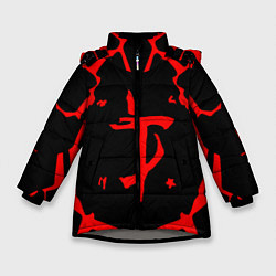 Куртка зимняя для девочки DOOM: Red Slayer, цвет: 3D-светло-серый