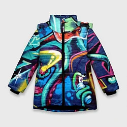 Куртка зимняя для девочки Street Fashion, цвет: 3D-черный