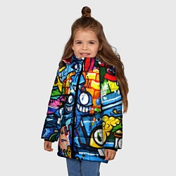 Куртка зимняя для девочки Graffiti Exclusive, цвет: 3D-светло-серый — фото 2