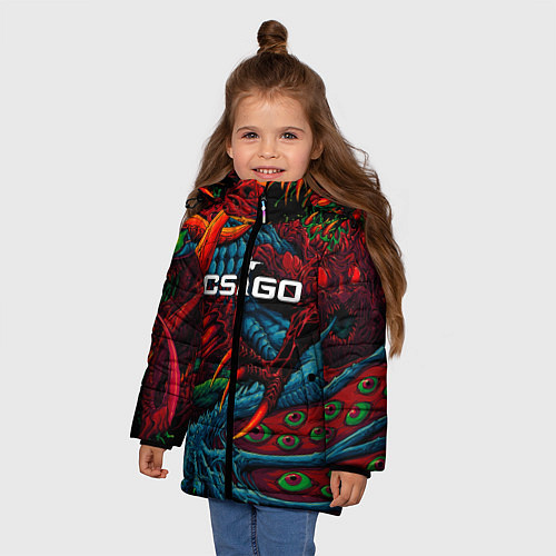 Зимняя куртка для девочки CS:GO Hyper Beast / 3D-Черный – фото 3