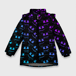 Куртка зимняя для девочки Marshmello: Dark Neon, цвет: 3D-светло-серый