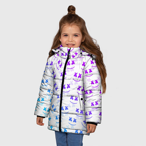 Зимняя куртка для девочки Marshmello: Light Neon / 3D-Черный – фото 3