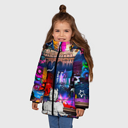 Куртка зимняя для девочки Runaway, цвет: 3D-черный — фото 2