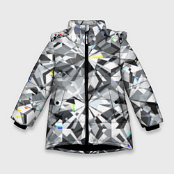 Куртка зимняя для девочки Бриллиантовое мерцание, цвет: 3D-черный