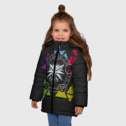 Куртка зимняя для девочки The Witcher: Triangles, цвет: 3D-светло-серый — фото 2