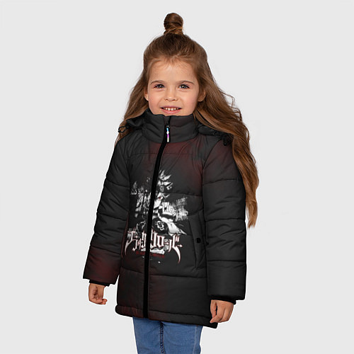 Зимняя куртка для девочки Чёрный клевер / 3D-Черный – фото 3