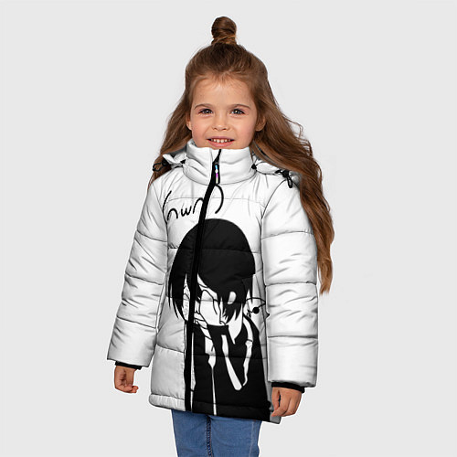 Зимняя куртка для девочки Бездомный бог / 3D-Черный – фото 3
