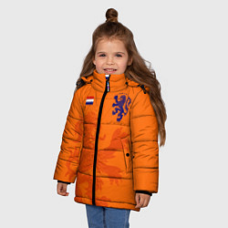 Куртка зимняя для девочки Сборная Голландии, цвет: 3D-черный — фото 2